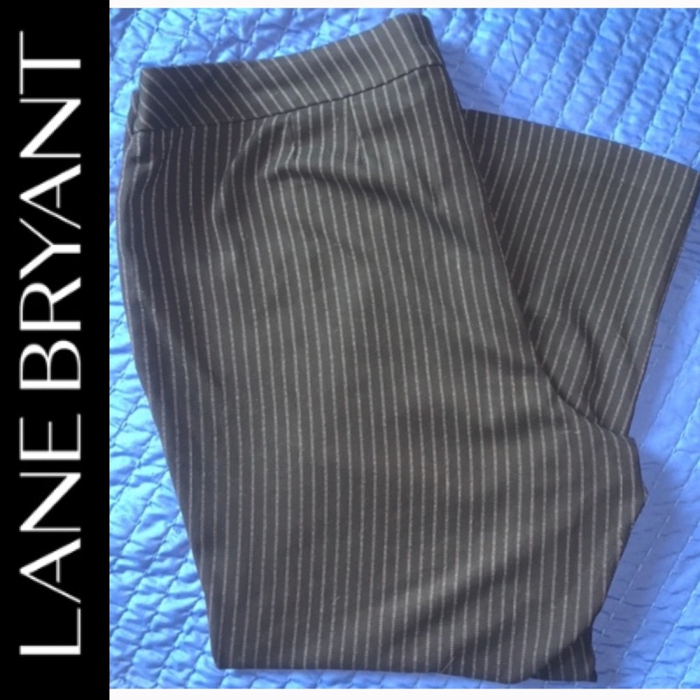 Lane Bryant Pin-Stripped Boot Cut Dress Pa…